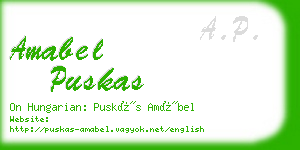 amabel puskas business card